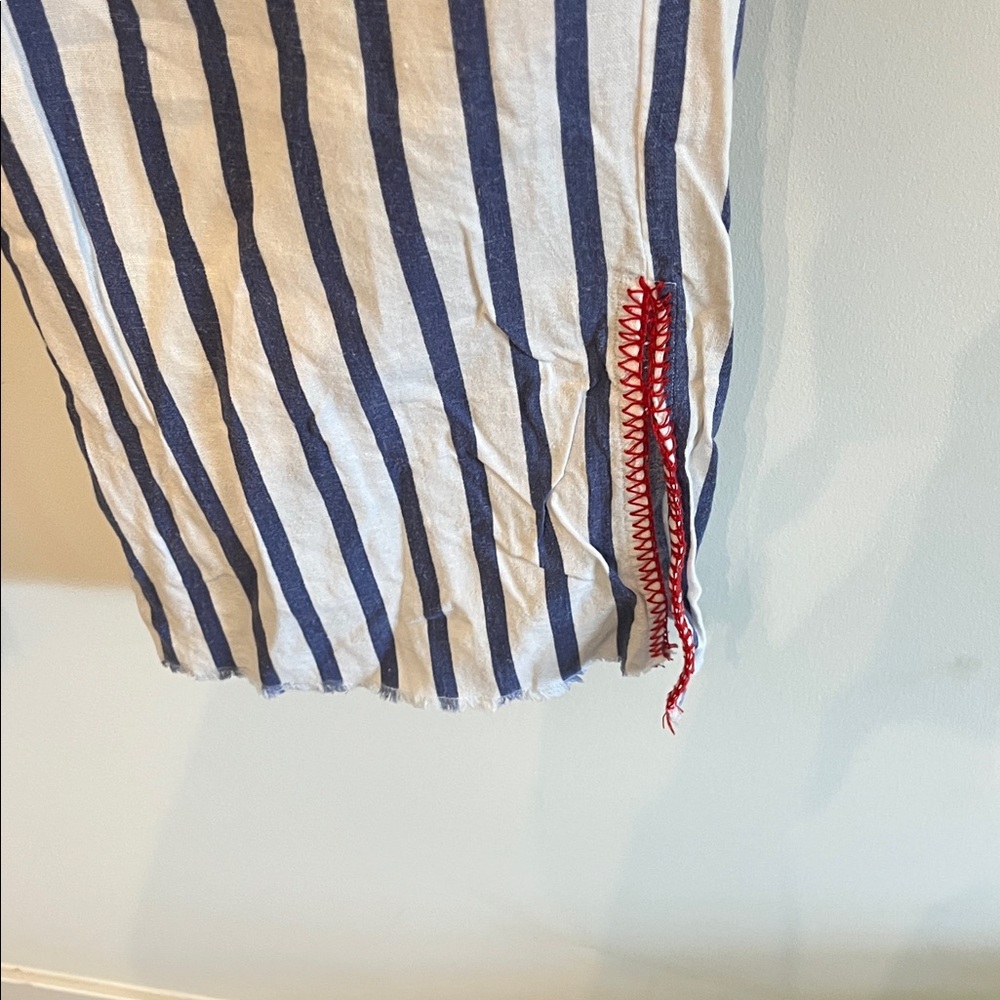 Indigo Rein Blue and White Striped Wide Leg Pants - Picture 3 of 7